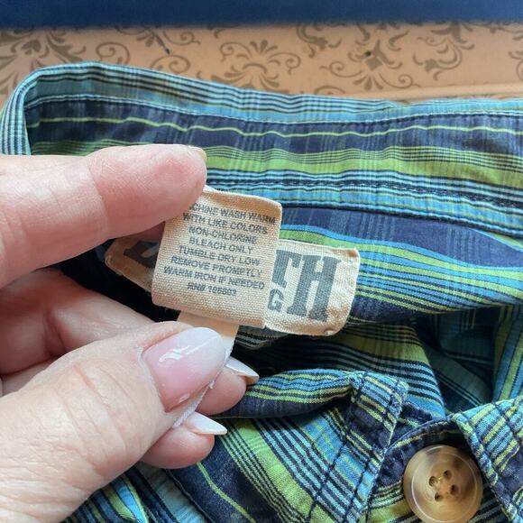 Deluth Trading Blue Plaid Button Down Country Cowboy Shirt Tall XL - Picture 4 of 5